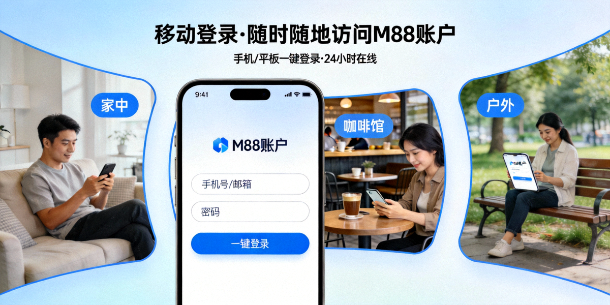 通过移动登录随时随地访问 M88 账户的便利性展示